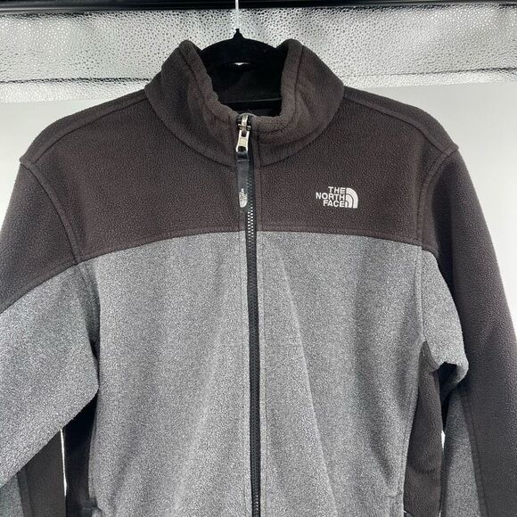 The North Face Boys Black Gray Colorblock Full Zip Fleece Jacket XL 18/20 - Picture 2 of 16